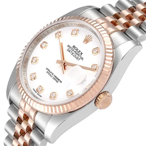 gold case rolex date just|36mm Rolex Datejust rose gold.